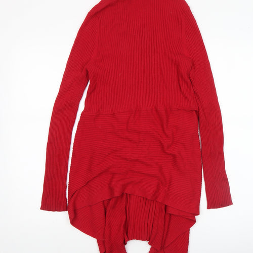 Marks and Spencer Women’s Red Ribbed Knit Cardigan Size 12