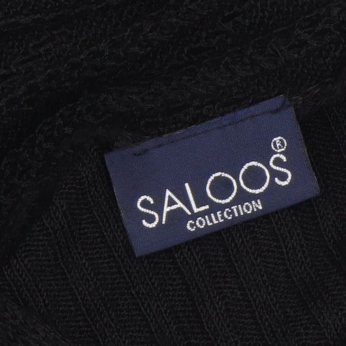 Saloos Women Black Open Knit Cardigan Small Acrylic Nylon