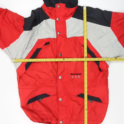 Big Pack Men's Red Parka Jacket S Water Resistant Outdoor Style