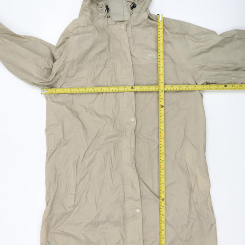 Trespass Women Beige Waterproof Long Rain Coat L Hooded Lightweight