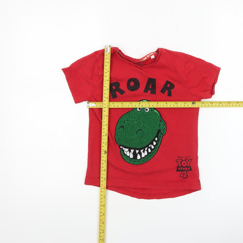 Disney Toy Story Rex Boys Red Graphic Short Sleeve T-Shirt 4-5 Years