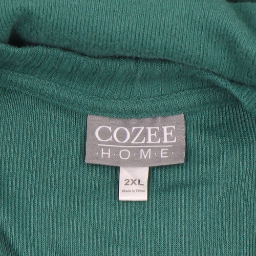 Cozee Home Women's Green 2XL Belted Knit Robe Nightwear