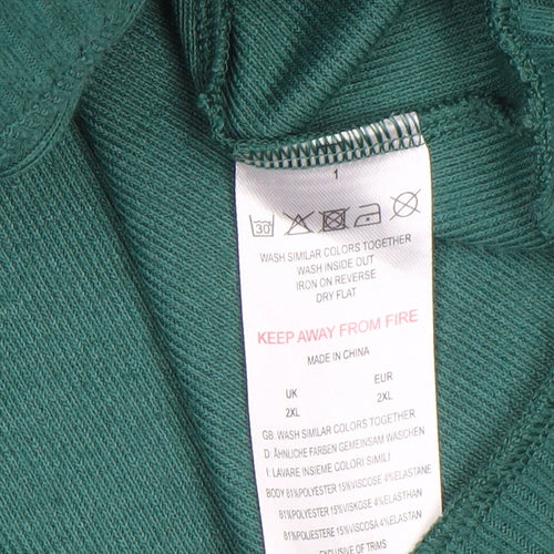 Cozee Home Women's Green 2XL Belted Knit Robe Nightwear