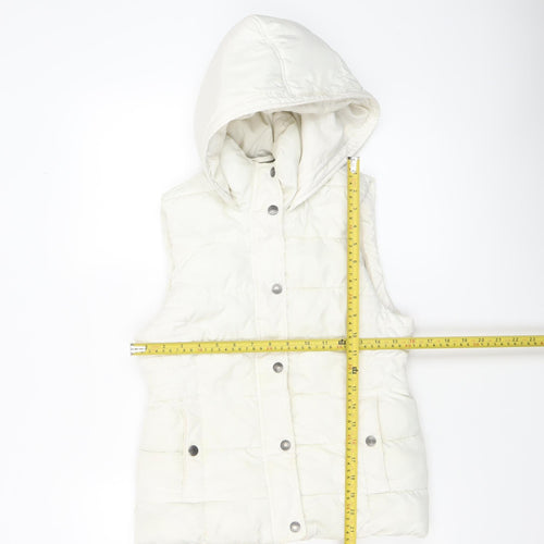 Abercrombie & Fitch Womens White XS Hooded Puffer Waistcoat