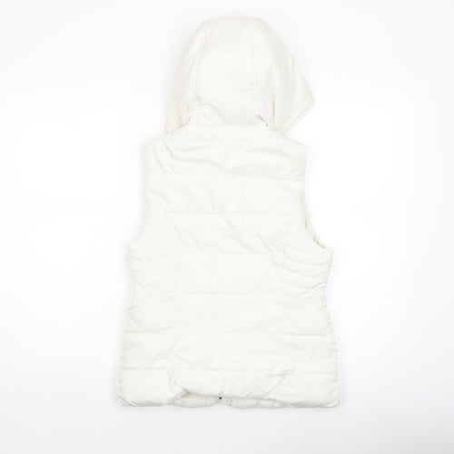 Abercrombie & Fitch Womens White XS Hooded Puffer Waistcoat