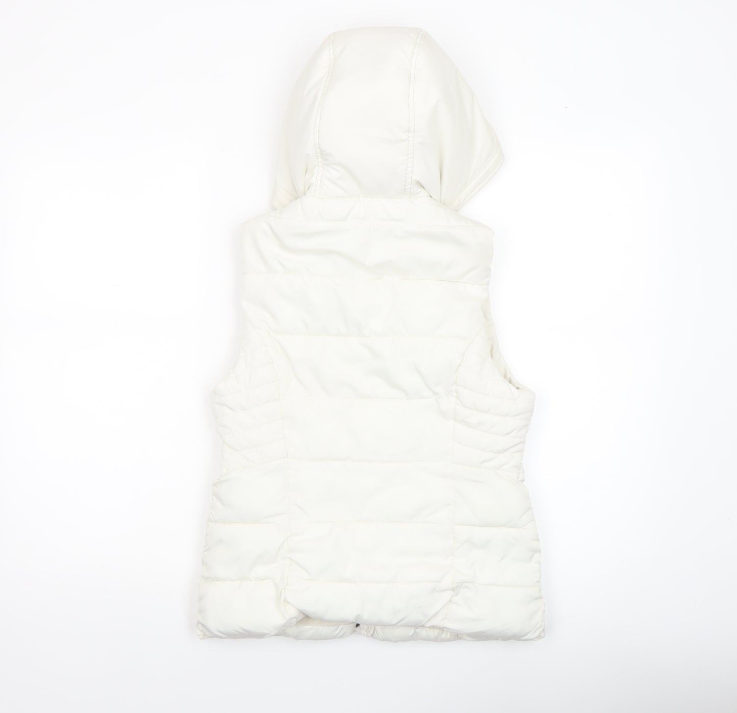 Abercrombie & Fitch Womens White XS Hooded Puffer Waistcoat