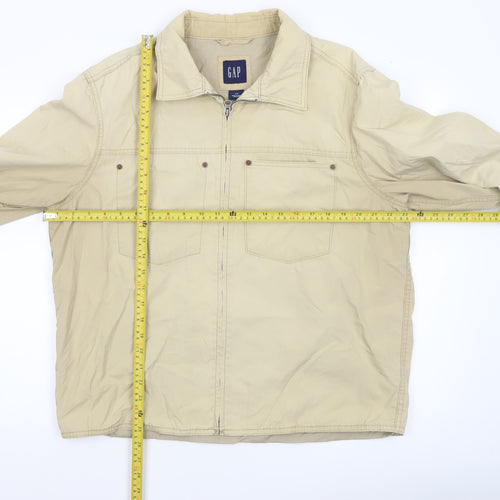 GAP Men’s Beige Cotton Full Zip Jacket Size L Regular Fit
