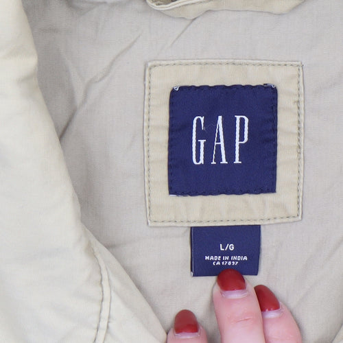 GAP Men’s Beige Cotton Full Zip Jacket Size L Regular Fit