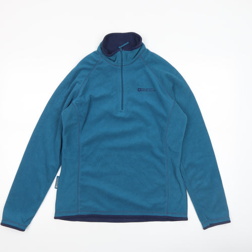 Mountain Warehouse Women Blue Fleece 1/2 Zip Pullover UK 10