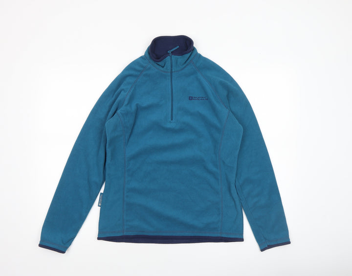 Mountain Warehouse Women Blue Fleece 1/2 Zip Pullover UK 10