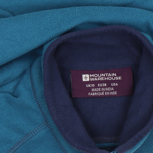 Mountain Warehouse Women Blue Fleece 1/2 Zip Pullover UK 10