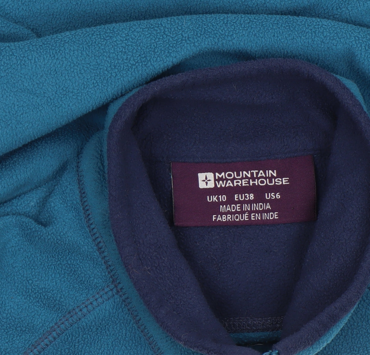 Mountain Warehouse Women Blue Fleece 1/2 Zip Pullover UK 10