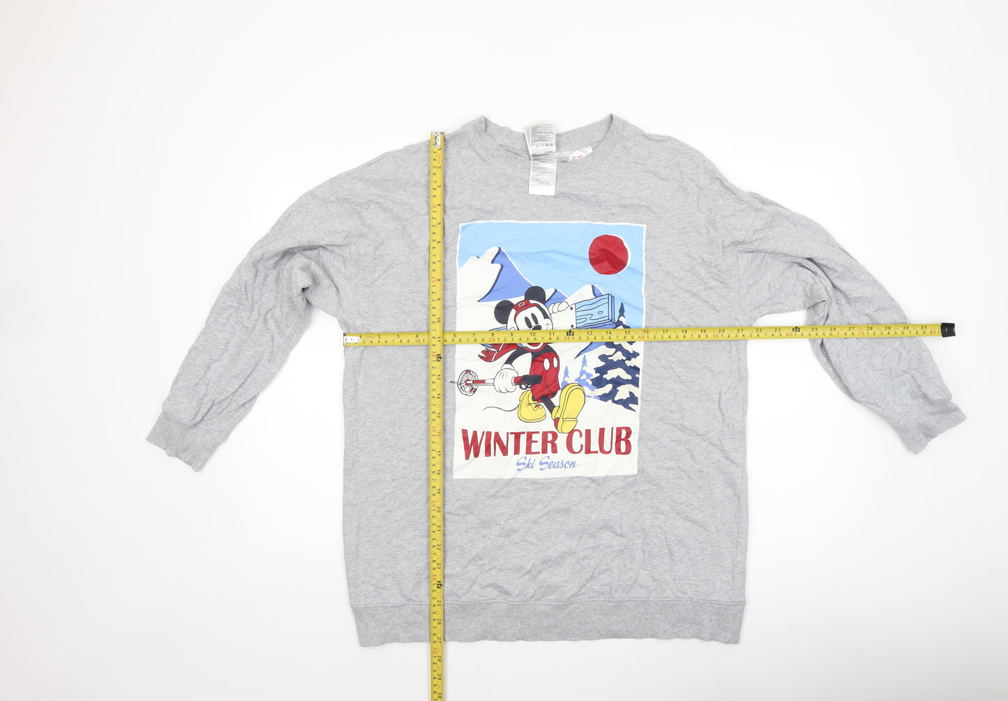 H&M Women Grey Disney Winter Club Long Sleeve Sweatshirt Size S