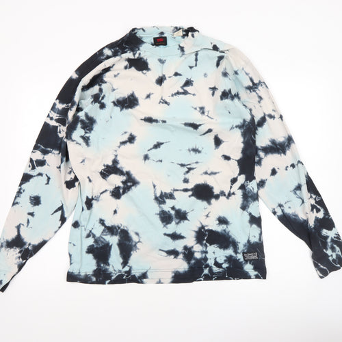 Levi's Men's Blue Tie-Dye Long Sleeve Cotton Casual Top M