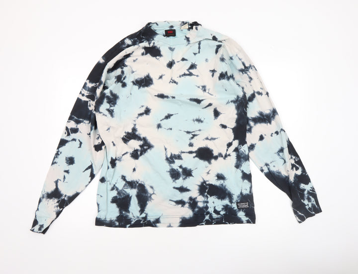 Levi's Men's Blue Tie-Dye Long Sleeve Cotton Casual Top M