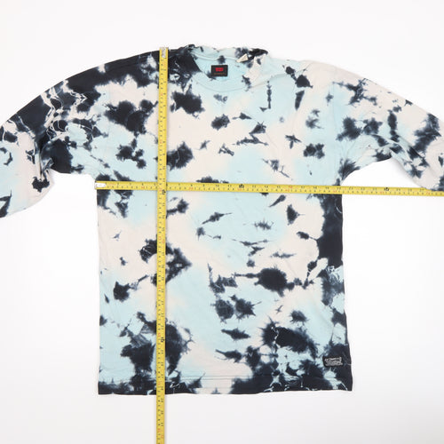 Levi's Men's Blue Tie-Dye Long Sleeve Cotton Casual Top M