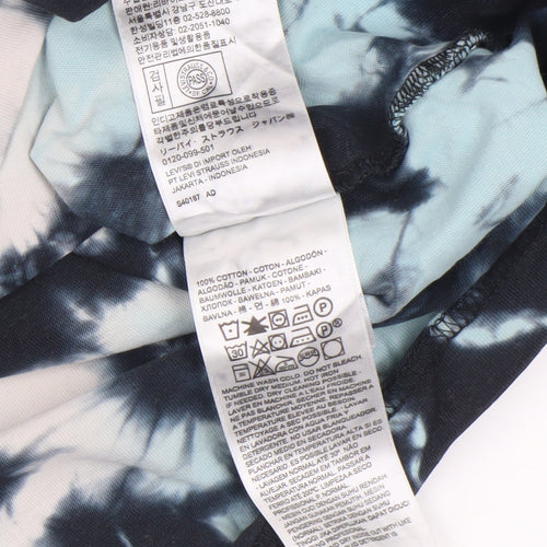 Levi's Men's Blue Tie-Dye Long Sleeve Cotton Casual Top M