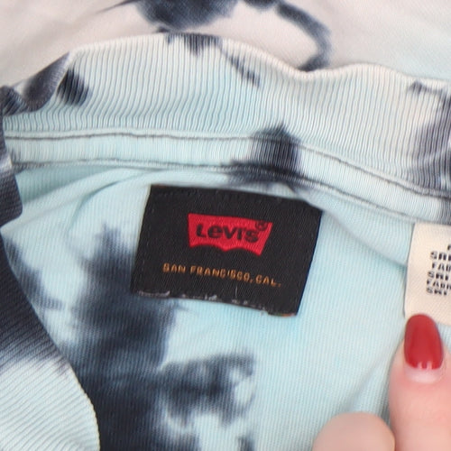 Levi's Men's Blue Tie-Dye Long Sleeve Cotton Casual Top M