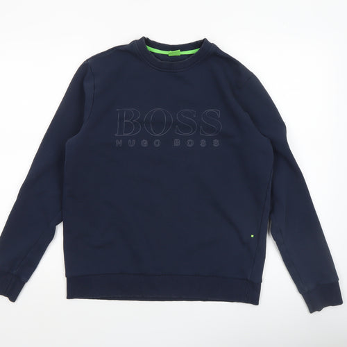 Hugo Boss Men's Blue Regular Fit Logo Sweatshirt Size S