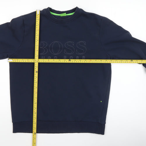 Hugo Boss Men's Blue Regular Fit Logo Sweatshirt Size S