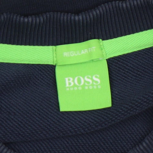 Hugo Boss Men's Blue Regular Fit Logo Sweatshirt Size S