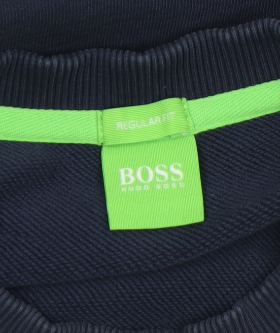 Hugo Boss Men's Blue Regular Fit Logo Sweatshirt Size S