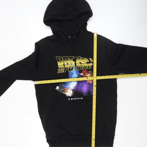 Back to the Future Men's Black Pullover Hoodie Small Graphic Print