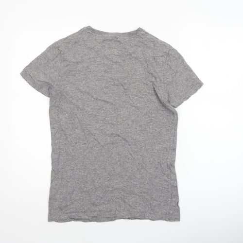 Superdry Men's Grey Cotton Slim Fit Crew Neck T-Shirt Size S