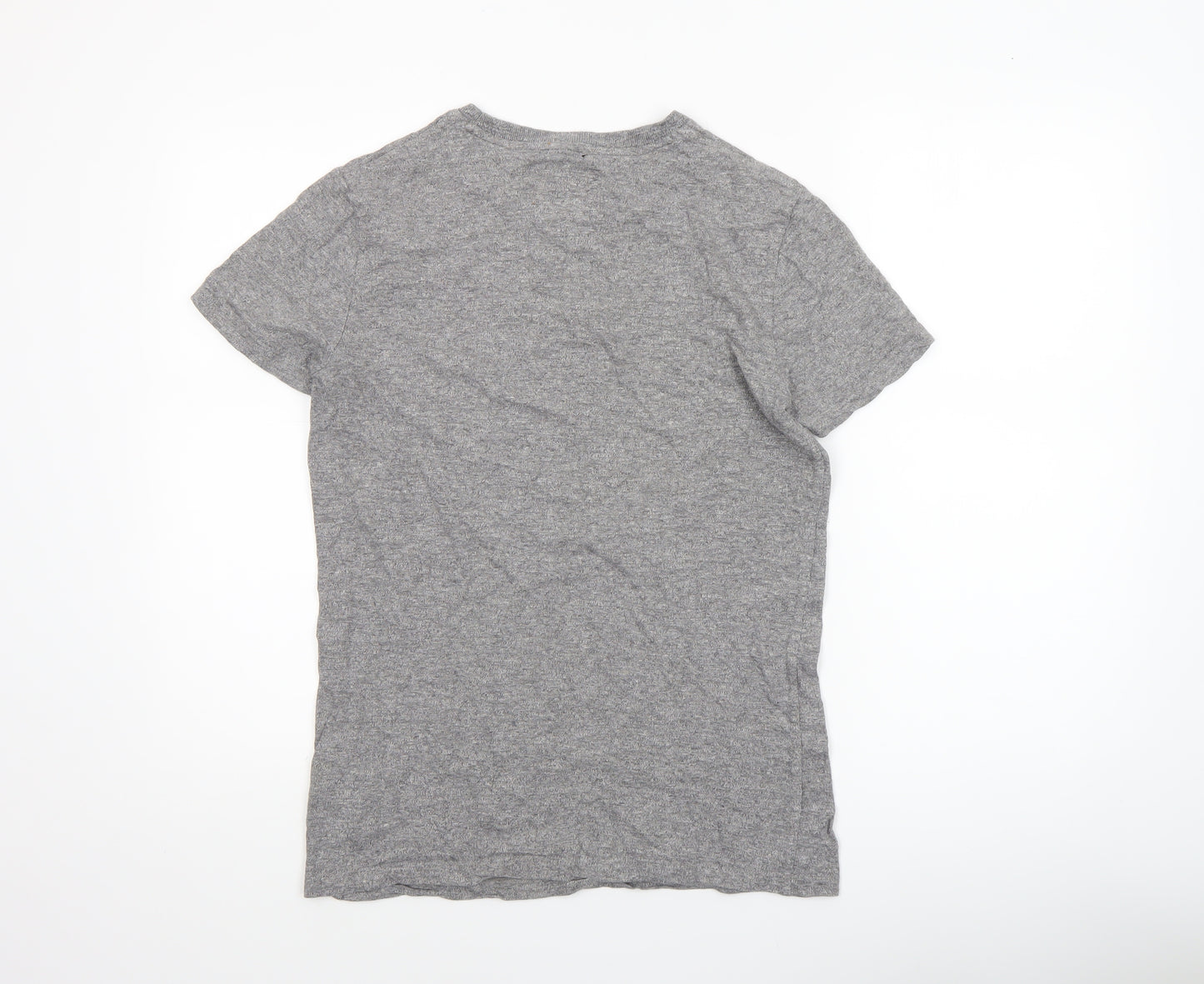 Superdry Men's Grey Cotton Slim Fit Crew Neck T-Shirt Size S