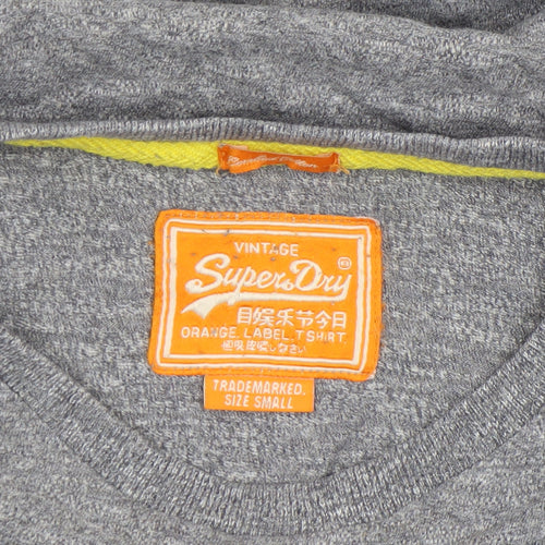 Superdry Men's Grey Cotton Slim Fit Crew Neck T-Shirt Size S