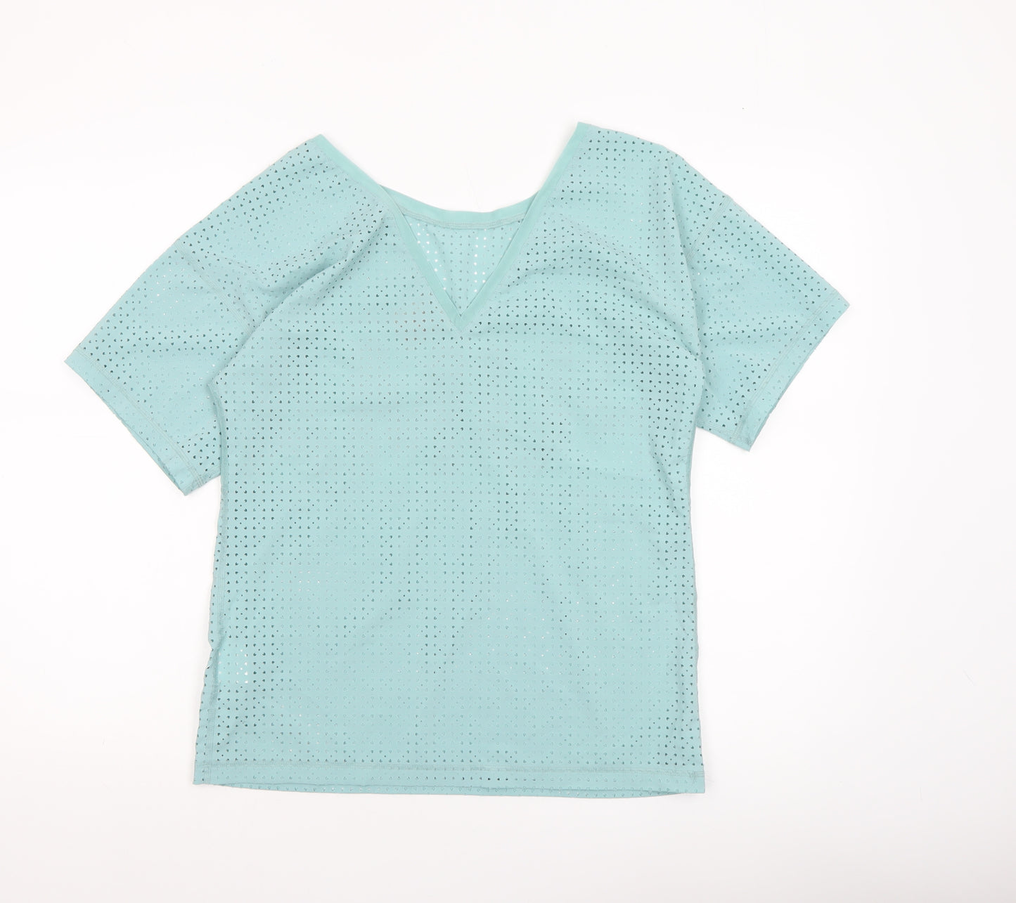 Puma Womens Blue XS Mesh Lightweight Short Sleeve Active T-Shirt