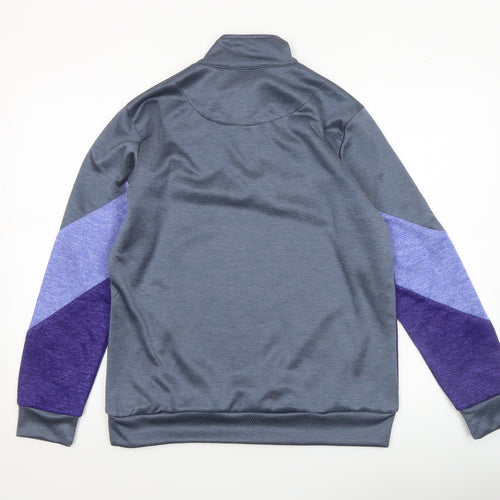 THREE Men's Purple Grey 1/4 Zip Pullover Sweatshirt 2XL