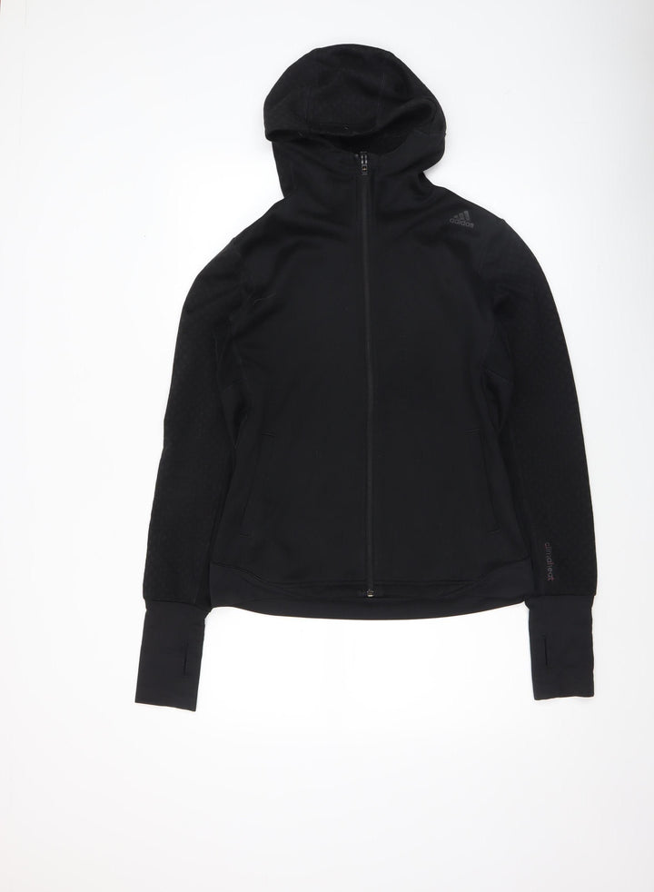 Adidas Women's Black Full Zip Hooded Sweatshirt Size S 8-10 Climalite