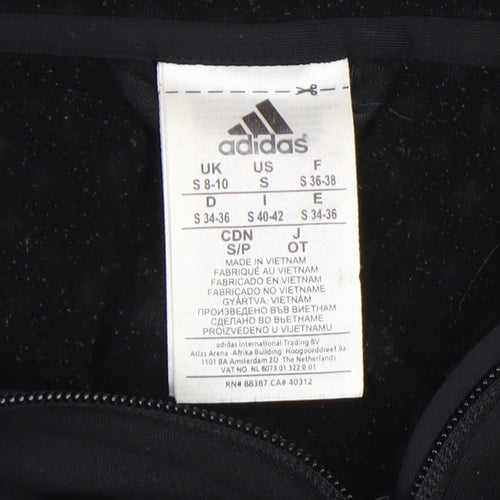 Adidas Women's Black Full Zip Hooded Sweatshirt Size S 8-10 Climalite