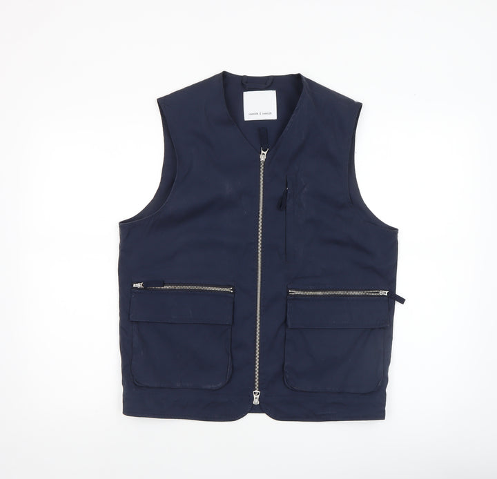 Samsøe Samsøe Women’s Blue Waistcoat Size S Lightweight Zip Vest