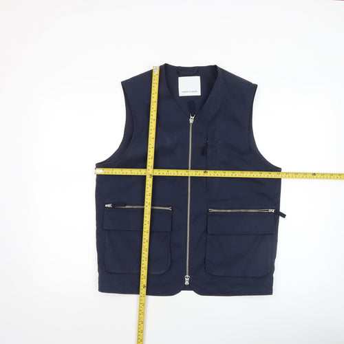 Samsøe Samsøe Women’s Blue Waistcoat Size S Lightweight Zip Vest