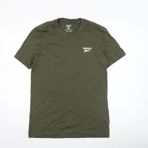 Reebok Men’s Green XS Crew Neck Cotton Short Sleeve T-Shirt