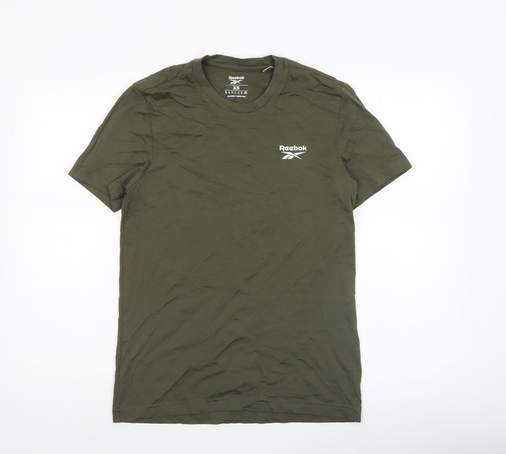 Reebok Men’s Green XS Crew Neck Cotton Short Sleeve T-Shirt