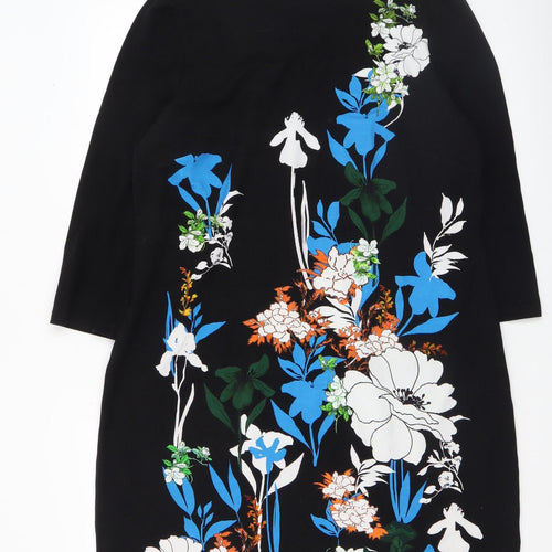Phase Eight Women's Black Floral Shift Dress Size 10