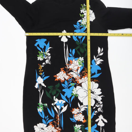 Phase Eight Women's Black Floral Shift Dress Size 10