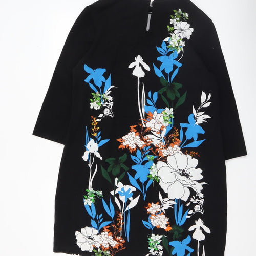 Phase Eight Women's Black Floral Shift Dress Size 10