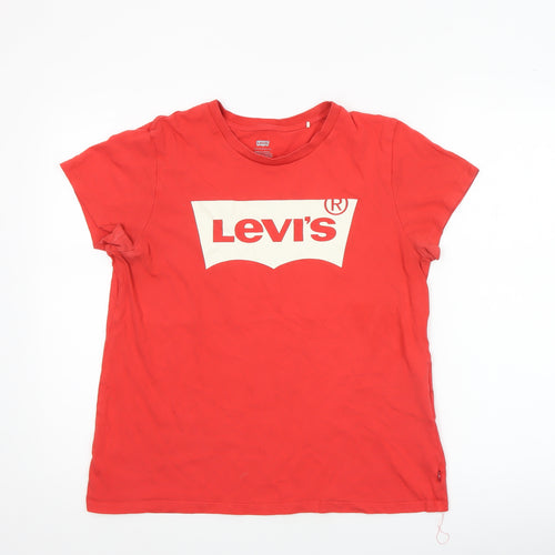 Levi's Womens Red Classic Logo Cotton T-Shirt L