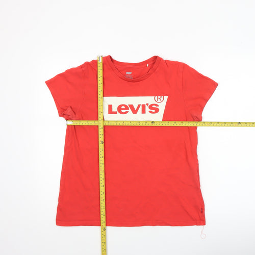 Levi's Womens Red Classic Logo Cotton T-Shirt L