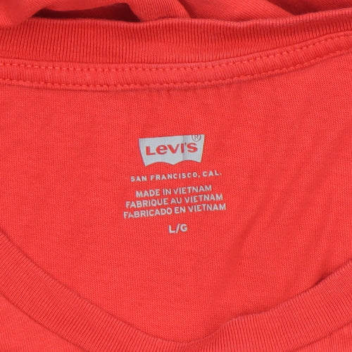 Levi's Womens Red Classic Logo Cotton T-Shirt L