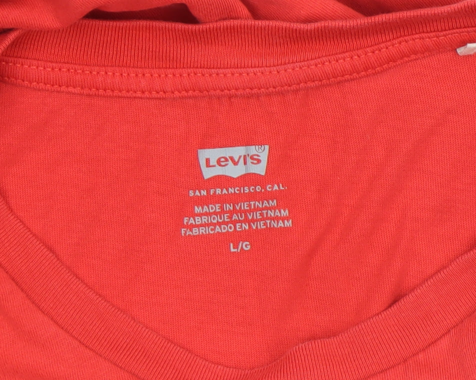 Levi's Womens Red Classic Logo Cotton T-Shirt L