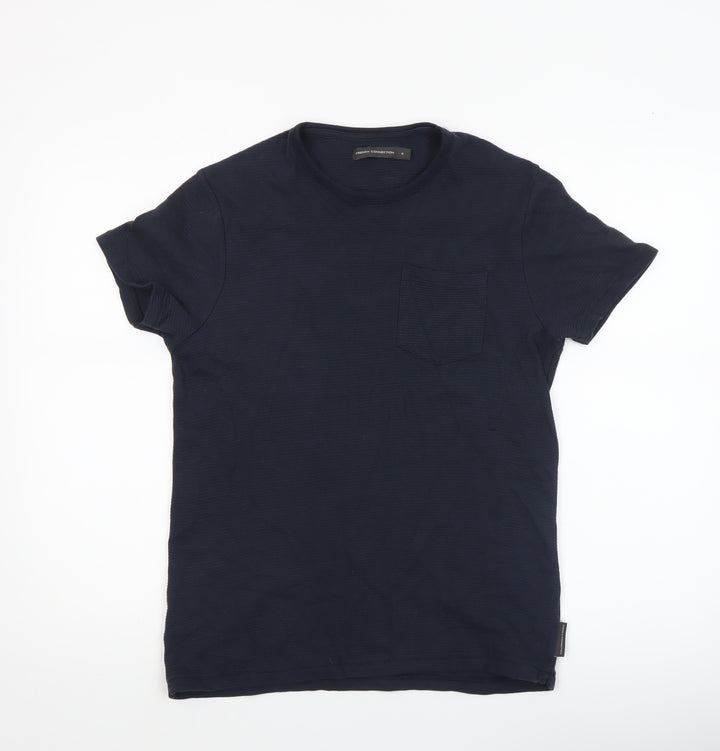 French Connection Men's Blue Cotton Crew Neck T-Shirt Size S