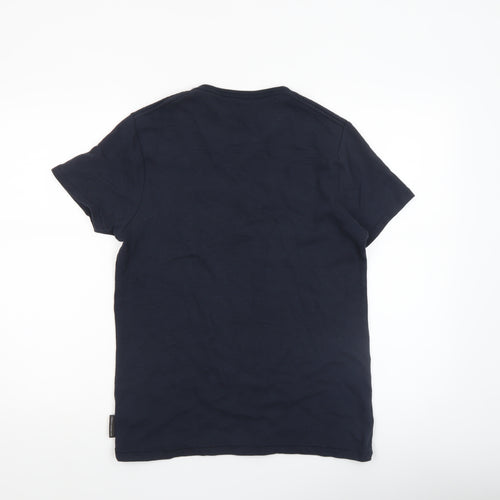 French Connection Men's Blue Cotton Crew Neck T-Shirt Size S