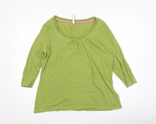 Weird Fish Womens Green Size 16 Cotton 3/4 Sleeve T-Shirt