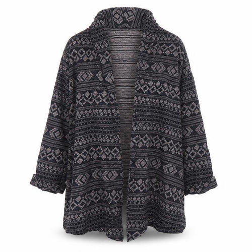 FatFace Women's Blue Geometric Knit Cotton Modal Coatigan Size 12