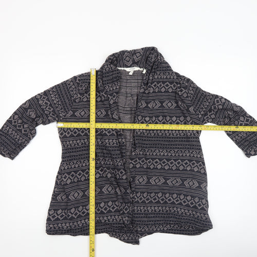 FatFace Women's Blue Geometric Knit Cotton Modal Coatigan Size 12